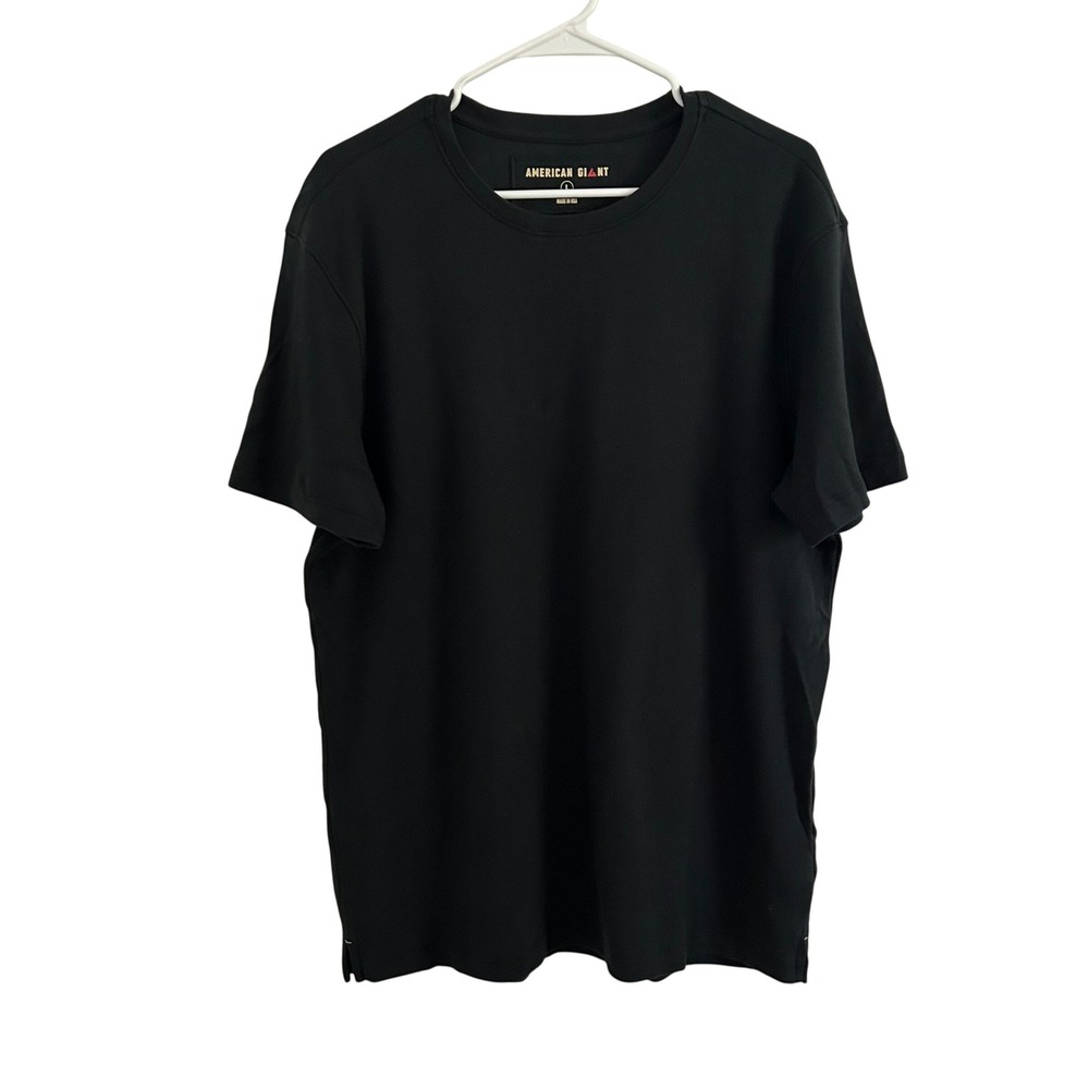 American Giant Mens Black Crewneck Short Sleeve Cotton Soft Tee Large NWOT
